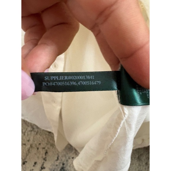 LAUREN Ralph Lauren Women's Creamy White Viscose Long Sleeve Button Down Blouse - Picture 5 of 8